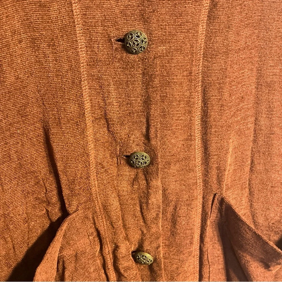 David Dart Cardigan Sweater Womes Button Front Rayon Vintage Brown - Picture 6 of 12